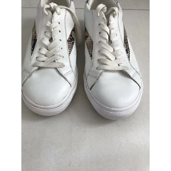 Madewell Print Leather Lace Up White Sneakers Unisex - Picture 5 of 8